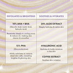 Buy mCaffeine Super Glow Flash Facial 25% AHA+BHA+PHA Mask | Brighter Skin in 5 Mins | Gentle Exfoliates to Unclog Pores & Removes Dead Skin - 50 gm - Purplle