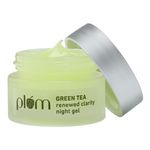 Buy Plum Green Tea Renewed Clarity Night Gel Mini | Hydrates Skin & Fights Acne | Lightweight, Quick-Absorbing, Non-Sticky Gel Texture | With Willow Bark & Salicylic Acid | Oily, Acne-Prone Skin | 100% Vegan - 15 ml - Purplle