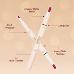 Buy Glam 21 Two To Tango Lip Liner + Lipstick Duo | Non-Transfer | Long Stay | Creamy Matte Finish| Super-glide formula | Non-drying | For Sensational lip look, Cocoa Kiss-11, 0.65 gm - Purplle