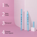 Buy Glam 21 Double Drama Kajal + Eyeliner Duo | Dramatic black pigment | Smudge proof| Waterproof| Matte finish| Long lasting upto 48 Hours| Creamy Formula| Intense color| Black, 0.55 gm - Purplle