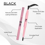 Buy b.o.b.i Black Eyebrow Pencil Moisturiser Smudge Proof Wateproof Perfect Eyebrow Pencil Enhancer, 5 gm - Purplle