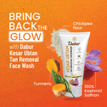 Buy Dabur Kesar Ubtan Face Wash-100 ml | Enriched with Natural Turmeric, Niacinamide & Saffron to Brighten, Tone and Gently Exfoliate Skin | For Removing Tan, Dark Spots, Dirt & Impurities - Purplle