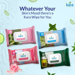Buy Kara Refreshing Facial Wipes 25 Pulls - (Pack of 6) | Aloe Vera, Mint Oil & Vitamin E | Cleansing & Hydrating Face Wipes | Paraben-Free & Alcohol-Free - Purplle