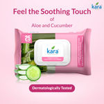 Buy Kara Refreshing Facial Wipes 25 Pulls - (Pack of 6) | Aloe Vera, Cucumber & Vitamin E | Hydrating & Gentle Cleansing | Paraben-Free & Alcohol-Free - Purplle