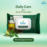 Buy Kara Refreshing Facial Wipes 25 Pulls - (Pack of 6) | Neem, Tea Tree Oil & Vitamin E | Purifying & Hydrating Wet Wipes | Paraben-Free & Alcohol-Free - Purplle