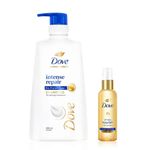 Buy Dove Intense Repair Shampoo (650 ml) + All Day Nourish + UV protect Hair serum 48 ml for all hair types - Purplle