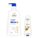 Buy Dove Intense Repair Shampoo (650 ml) + Intense Repair Conditioner (175 ml) - Purplle