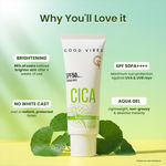 Buy Good Vibes CICA Brightening Glow Sunscreen SPF 50 PA++++|Cica Extract, 3% Niacinamide, & Hyaluronic Acid|Brightening Sunscreen|Lightweight Aqua Gel|Non-Greasy|No White Cast|Fragrance-Free|Suitable for All Skin Types|Suitable for Oily Skin - 50 gm - Purplle