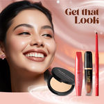 Buy FACES CANADA Beauty Bundle | Magneteyes Kajal (0.35 gm) + Magneteyes Mascara (9.5 ml) + Comfy Matte Wow Lipstick - Choco Couture 01 (3.8 ml) + Weighless Compact Powder - Natural 02 (9 gm) + 1 Glittery Pouch - Purplle