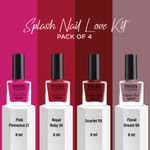 Buy FACES CANADA Splash Nail Love Kit - Pack of 4 Nail Polish | Gift Set | Quick Drying | Glossy Finish | Long Lasting | No Chip Formula | High Shine Nail Polish For Women | No Harmful Chemicals | 32 ml - Purplle