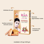 Buy ROSA Sandal Face pack for Glowing & Tones up Skin I Soothing and Calming,Skin Brightening,Acne Control I For soft and smooth skin I Unisex, Pack of 6-100 gm - Purplle
