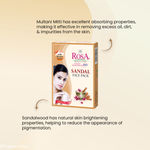 Buy ROSA Sandal Face pack for Glowing & Tones up Skin I Soothing and Calming,Skin Brightening,Acne Control I For soft and smooth skin I Unisex, Pack of 6-100 gm - Purplle
