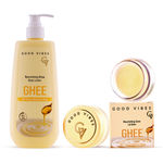 Buy Good Vibes Double the Goodness: Ghee Lip Balm & Body Lotion | For Soft, Nourished Skin (Combo of 2) - Purplle