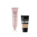 Buy FACES CANADA Rose Glow Kit 4 | Rose Gold Strobe Cream (30 ml) + Hydra Matte Foundation (Mini) - Medium Natural (18 ml) | Makeup Kit For Women (Combo Pack Of 2) - Purplle