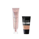 Buy FACES CANADA Rose Glow Kit 5 | Rose Gold Strobe Cream (30 ml) + Hydra Matte Foundation (Mini) - Caramel Natural (18 ml) | Makeup Kit For Women (Combo Pack Of 2) - Purplle