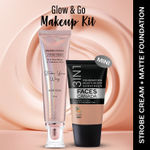 Buy FACES CANADA Rose Glow Kit 5 | Rose Gold Strobe Cream (30 ml) + Hydra Matte Foundation (Mini) - Caramel Natural (18 ml) | Makeup Kit For Women (Combo Pack Of 2) - Purplle