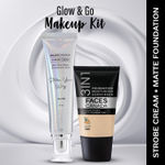 Buy FACES CANADA Celeb Glow Kit 1 | Silver Strobe Cream (30 ml) + Hydra Matte Foundation (Mini) - Absolute Ivory (18 ml) | Makeup Kit For Women (Combo Pack Of 2) - Purplle