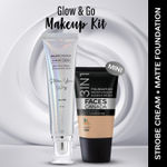 Buy FACES CANADA Celeb Glow Kit 4 | Silver Strobe Cream (30 ml) + Hydra Matte Foundation (Mini) - Medium Natural (18 ml) | Makeup Kit For Women (Combo Pack Of 2) - Purplle