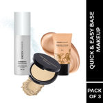 Buy FACES CANADA Quick & Easy Base Makeup Combo - Peaches N Cream Tinted Moisturizer (Mini) - Light (18 gm) + Weightless Stay Matte Finish Compact Powder - Natural 02 (9 gm) + Ultime Pro Makeup Fixer (50 ml) - Purplle