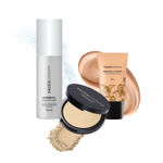 Buy FACES CANADA Quick & Easy Base Makeup Combo - Peaches N Cream Tinted Moisturizer (Mini) - Light (18 gm) + Weightless Stay Matte Finish Compact Powder - Natural 02 (9 gm) + Ultime Pro Makeup Fixer (50 ml) - Purplle