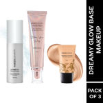 Buy FACES CANADA Dreamy Glow Base Makeup Combo - Peaches N Cream Tinted Moisturizer (Mini) - Light (18 gm) + Rose Gold Strobe Cream (30 ml) + Ultime Pro Makeup Fixer (50 ml) - Purplle
