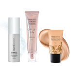 Buy FACES CANADA Dreamy Glow Base Makeup Combo - Peaches N Cream Tinted Moisturizer (Mini) - Light (18 gm) + Rose Gold Strobe Cream (30 ml) + Ultime Pro Makeup Fixer (50 ml) - Purplle