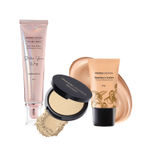 Buy FACES CANADA Starry Glow Base Makeup Combo - Peaches N Cream Tinted Moisturizer (Mini) - Light (18 gm) + Weightless Stay Matte Finish Compact Powder - Natural 02 (9 gm) + Rose Gold Strobe Cream (30 ml) - Purplle