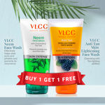 Buy VLCC Neem Face Wash + Anti Tan Skin Lightening Face Wash (B1G1) (Each 150 ml) - Purplle