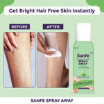 Buy Sanfe Spray Away Hair Removal Spray - Sensitive (Aloe Vera) 112 ml Removes Hair in 10 Minutes - Purplle