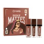 Buy MARS Queen of Mattes Liquid Lipsticks Box Set of 3 (13.5 ml) (BROWNS) | Smudgeproof & Transferproof | Intense Pigmentation Long-Lasting Wear | Customizable Colors | Matte Finish - Purplle