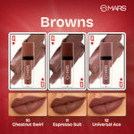 Buy MARS Queen of Mattes Liquid Lipsticks Box Set of 3 (13.5 ml) (BROWNS) | Smudgeproof & Transferproof | Intense Pigmentation Long-Lasting Wear | Customizable Colors | Matte Finish - Purplle
