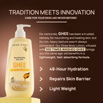 Buy Good Vibes Nourishing Glow Ghee Body Lotion with Shata Dhauta Ghrita (100 Times Washed Ghee) | 48-Hour Hydration in a Single Use | Skin Barrier Repair | Lightweight Non-Greasy Formula | Suitable for All Skin Types (400 ml) - Purplle