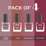 Buy FACES CANADA Ultime Pro Splash Nail Enamel Combo - Set of 4 - Floral Dream 56, Plum 207, Marooned 401, Marmalade 108 (8ml x 4) - Purplle