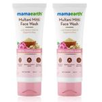 Buy Mamaearth Multani Mitti Face Wash with Multani Mitti & Bulgarian Rose For Oil Control & Acne (100 ml) - Pack of 2 - Purplle