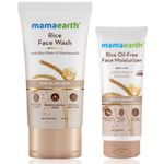 Buy Mamaearth Rice Radiance Duo - Rice Oil-Free Face Moisturizer (80 gm) & Rice Face Wash (150 ml) Combo of 2 - Purplle