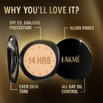 Buy Lakme Ultimate Glam Compact, Skin Lightening Compact Powder with Vitamin B3,A Golden Medium, 8 gm - Purplle