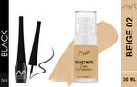 Buy AYA Eye and Face Make up Kit Combo of 2 - Perfect Matte Cover Foundation - 02 Beige(30 ml) + Waterproof Eyeliner, Black (5 ml) - Purplle