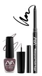 Buy AYA Eye Make up Combo of 2 - 24 Hrs Long Lasting & Waterproof Eyeliner Matte Brown (5 ml) + Waterproof Kohl Kajal Jet Black (0.28 gm) - Purplle