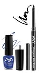 Buy AYA Eye Make up Combo of 2 - 24 Hrs Long Lasting & Waterproof Eyeliner Metallic Blue (5 ml) + Waterproof Kohl Kajal Jet Black (0.28 gm) - Purplle