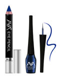 Buy AYA Eye Make up Combo of 2 - Eye Kajal Pencil Blue, 2.8 gm + Waterproof Eyeliner Blue, 5 ml - Purplle