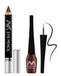 Buy AYA Eye Make up Combo of 2 - Eye Kajal Pencil Brown, 2.8 gm + Waterproof Eyeliner Brown, 5 ml - Purplle