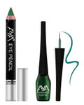 Buy AYA Eye Make up Combo of 2 - Eye Kajal Pencil Green, 2.8 gm + Waterproof Eyeliner Green, 5 ml - Purplle