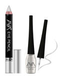 Buy AYA Eye Make up Combo of 2 - Eye Kajal Pencil Silver, 2.8 gm + Waterproof Eyeliner Silver, 5 ml - Purplle