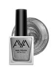 Buy AYA Nail Polish Combo Set of 2 - Black and Silver 10 ml each - Purplle