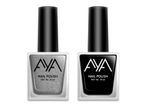 Buy AYA Nail Polish Combo Set of 2 - Black and Silver 10 ml each - Purplle
