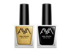 Buy AYA Nail Polish Combo Set of 2 - Black and Golden 10 ml each - Purplle