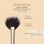 Buy Milagro Beauty Fan Brush 08, Makeup Brush for Highlighting, Shimmer, Bronzer, and Blush Powder Application, 1 pc - Purplle
