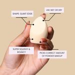 Buy Milagro Beauty Cotton Beauty Blender Sponge, Latex-Free | Soft Makeup Sponge For Liquid/Creams/Powder Foundation, With Egg Case | Easy To Clean, Reusable | Natural & Dewy Finish | Slant Edge Shape, 1 pc - Purplle