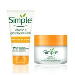 Buy Simple Protect N Glow Vitamin C Facial Wash (150 ml) + Protect N Glow Vitamin C Moisturising Glow Gel (40 gm) - Purplle