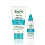 Buy Simple Daily Skin Detox Purifying Facial Wash 150 ml + Daily Skin Detox Ultra-Light Liquid Moisturiser 60 ml - Purplle